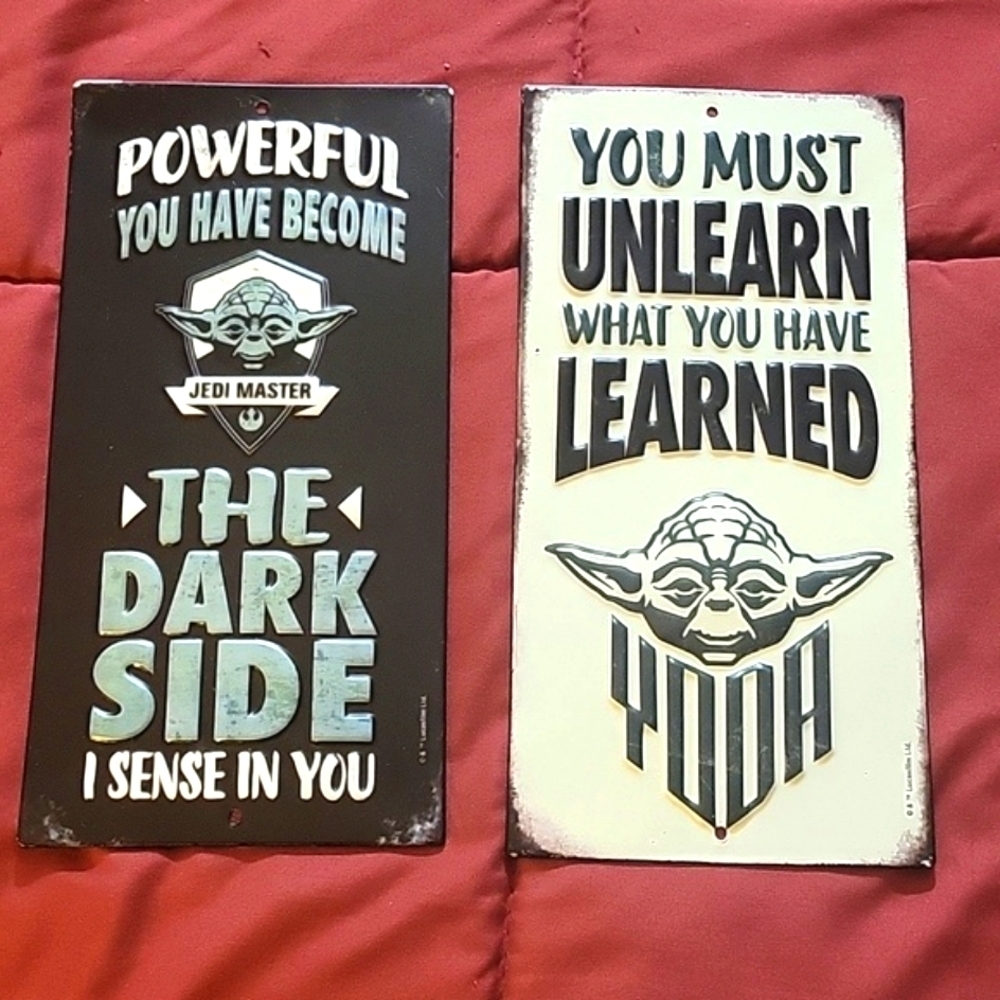 Two Disney Star Wars Metal Signs
